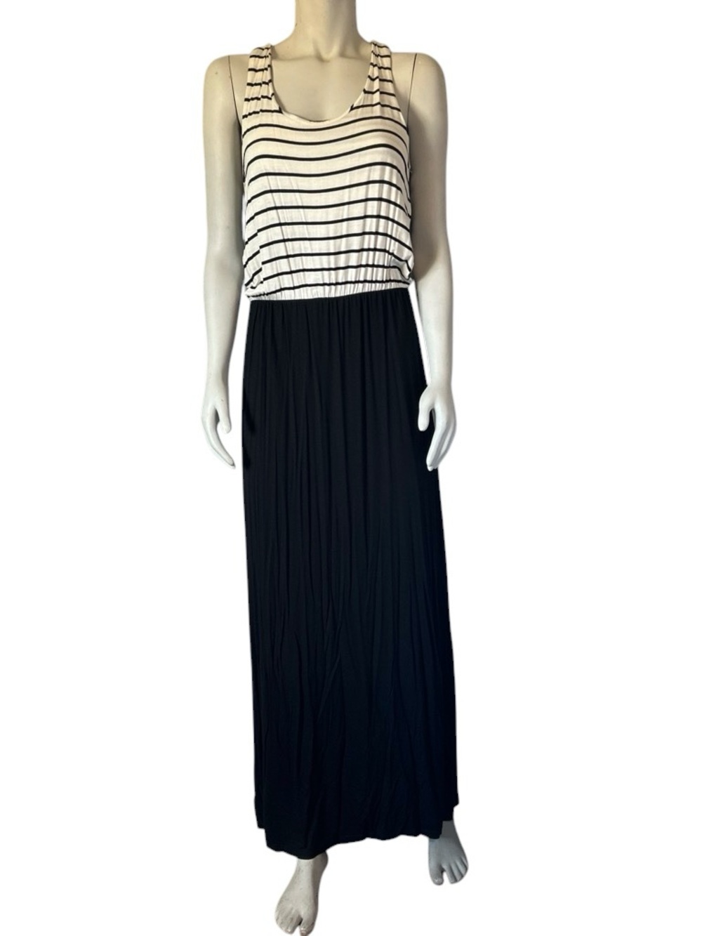 Stitch Fix Jolie Black and White Striped Knit Maxi Dress